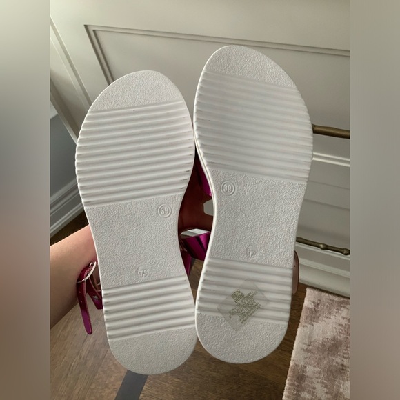 VERDEROSMARINO Barbiecore Metallic Pink Ankle Strap Leather Sandals Women’s SZ 8 - Picture 5 of 15